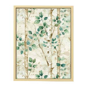 Birchtree Watercolor Painitng Framed Print