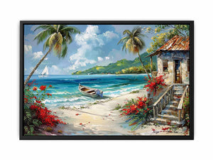 Caribbean Beach Painting Canvas Print