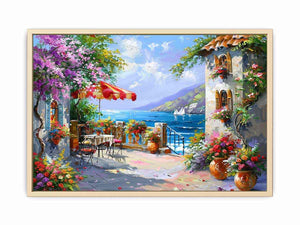 Italy, europe, Beachside Cafe Art Print