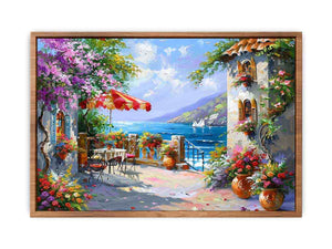 Italy, europe, Beachside Cafe Poster