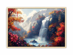 Autumn Waterfall Art Print