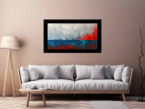 Red Blue Abstract Art Painting