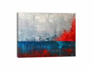 Red Blue Abstract Art Painting