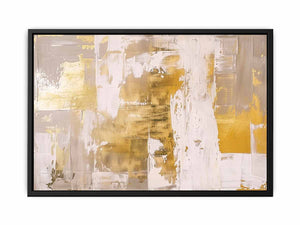 White Gold Abstract Art Canvas Print