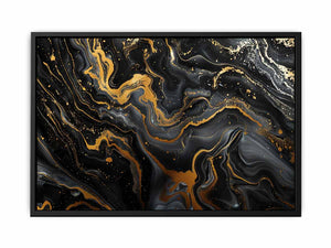 Black Gold Marble Art Canvas Print