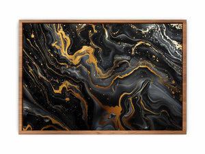 Black Gold Marble Art Poster
