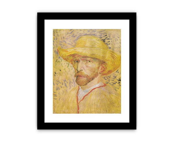 Self Portrait With A Straw Hat By Van Gogh Framed Print