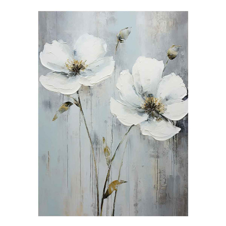 Flower Art White Painting 
