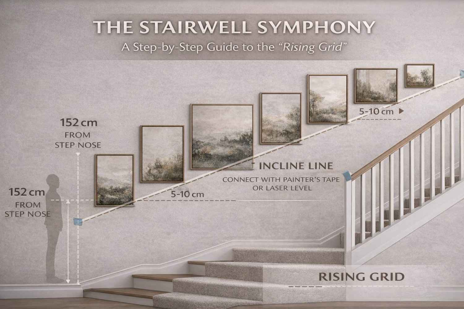 Rising grid gallery wall guide
