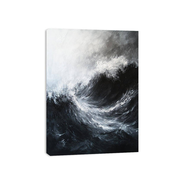 Black & white Waves Canvas Print