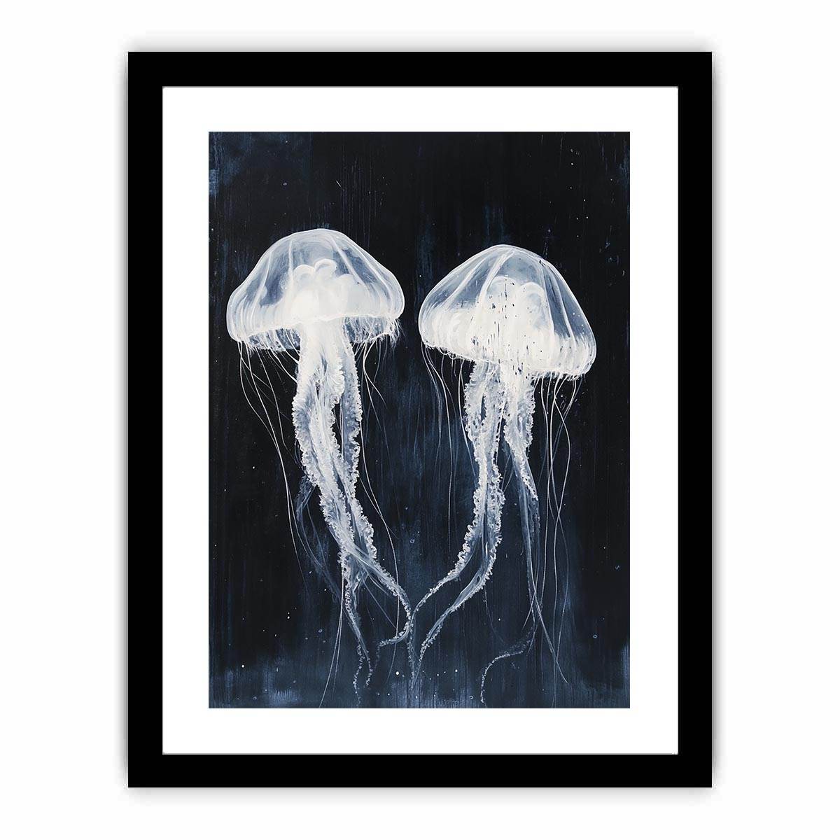 jellyfish  black and white  Art Print