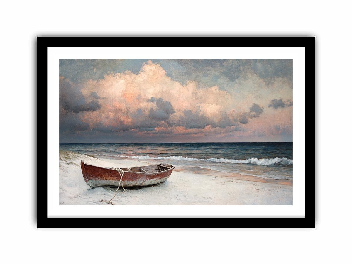 Boat on shore  Art Print