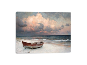 Boat on shore Canvas Print