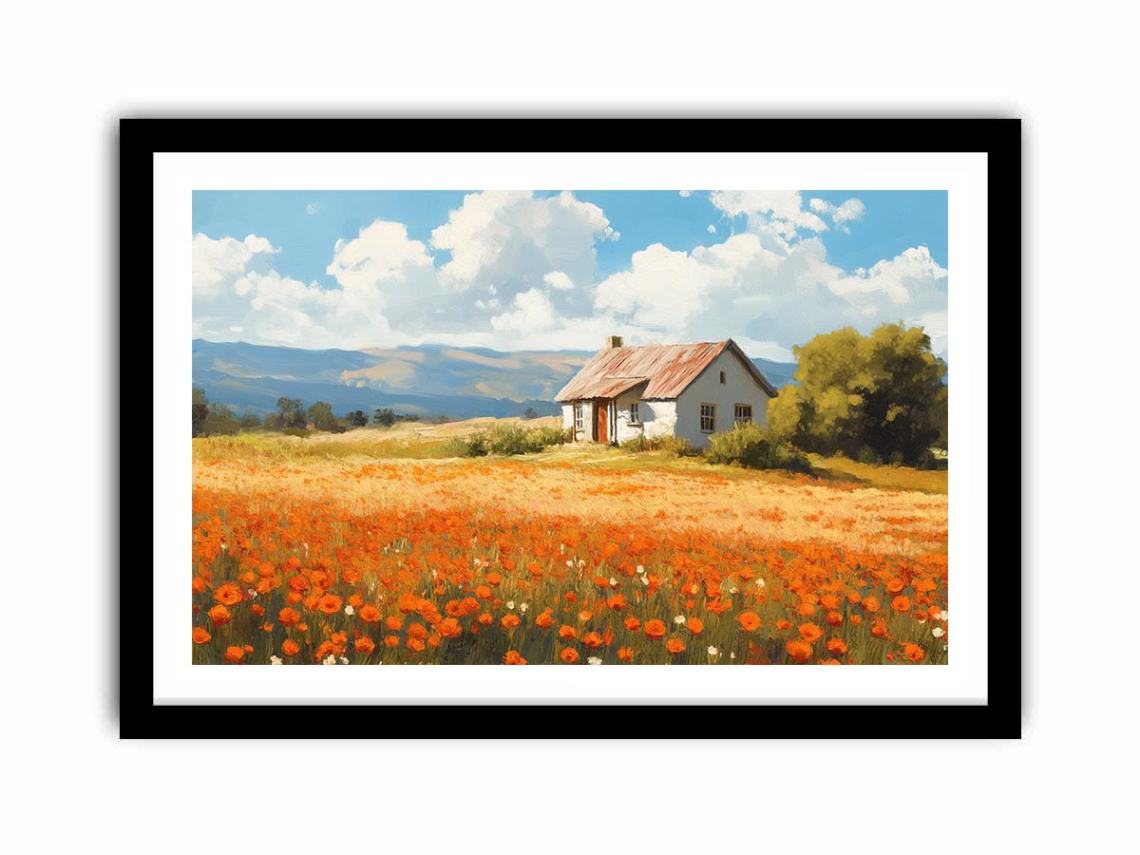 Poppies Landscape  Art Print