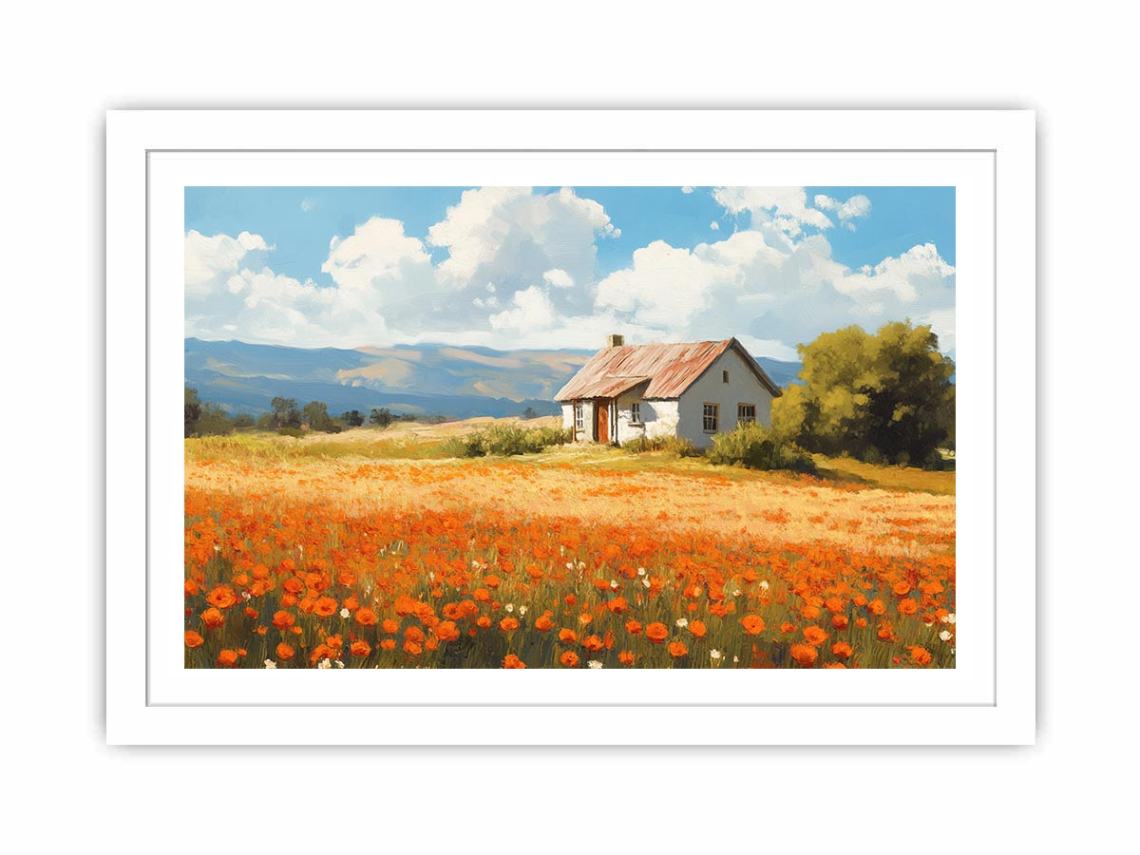 Poppies Landscape Streched canvas
