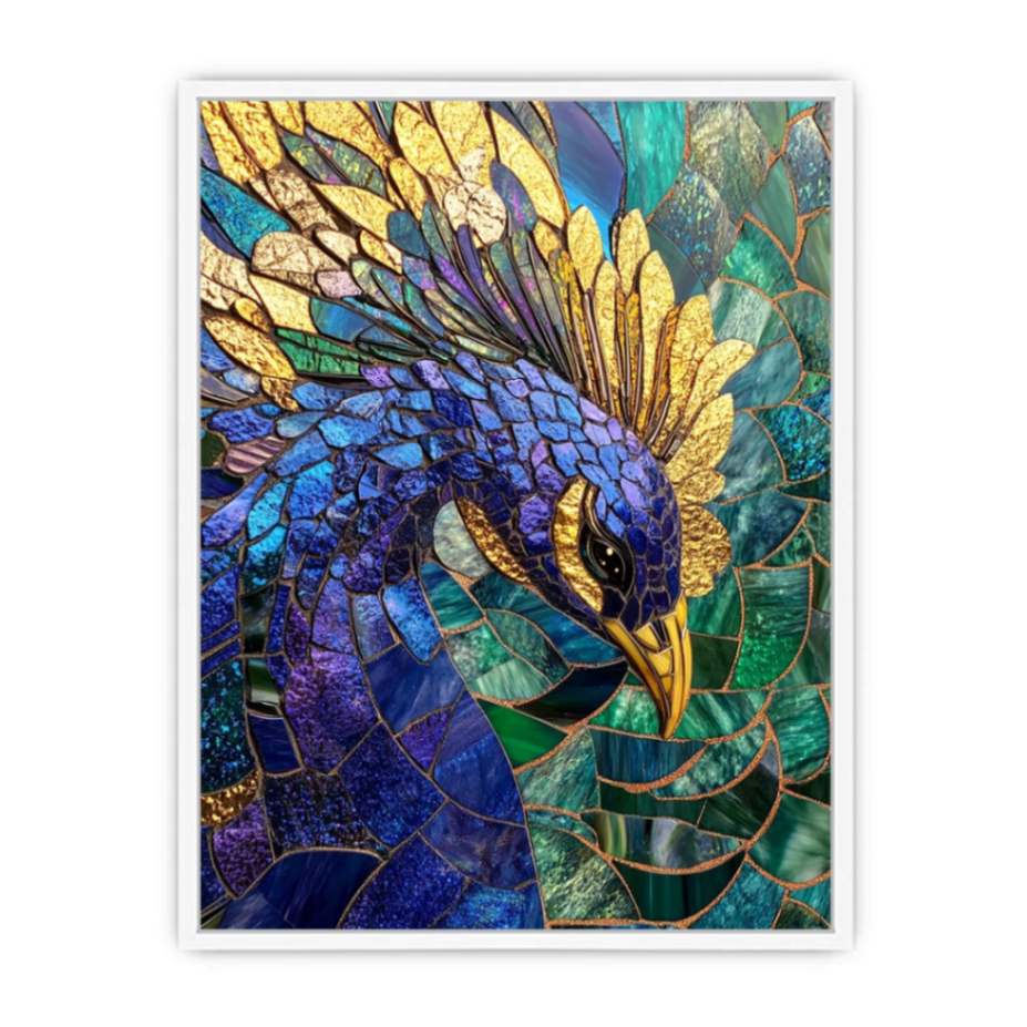 Mosaic peacock Framed Print