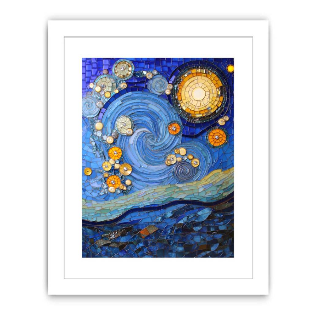 Mosaic Starry Night Streched canvas