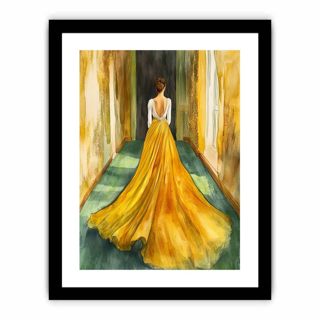 Girl In Gold  Art Print