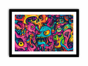 Silent Screams In Neon  Art Print
