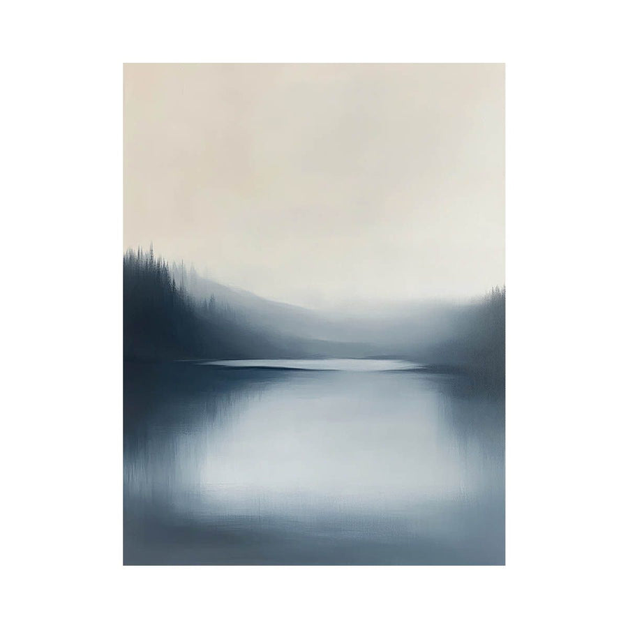 Minimalist lake canvas print for modern coastal Australian interior styling