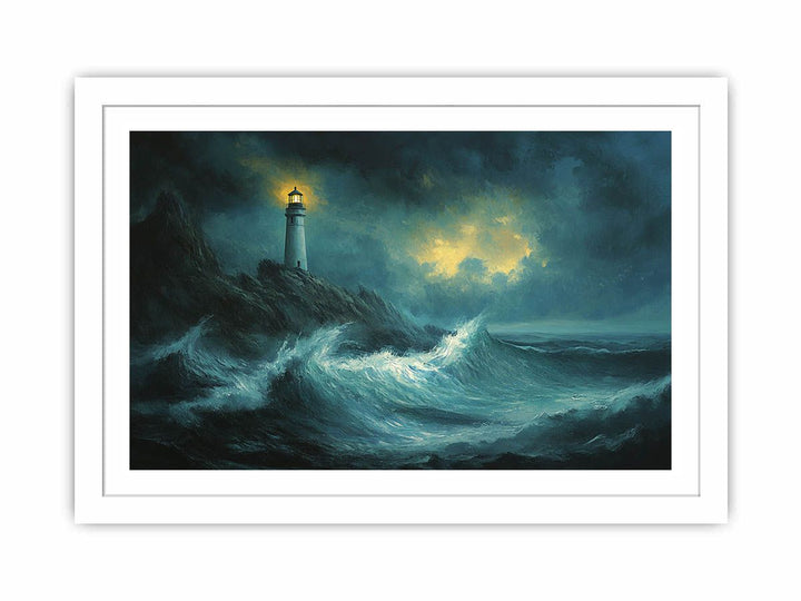 Moonlit Watchtower Streched canvas
