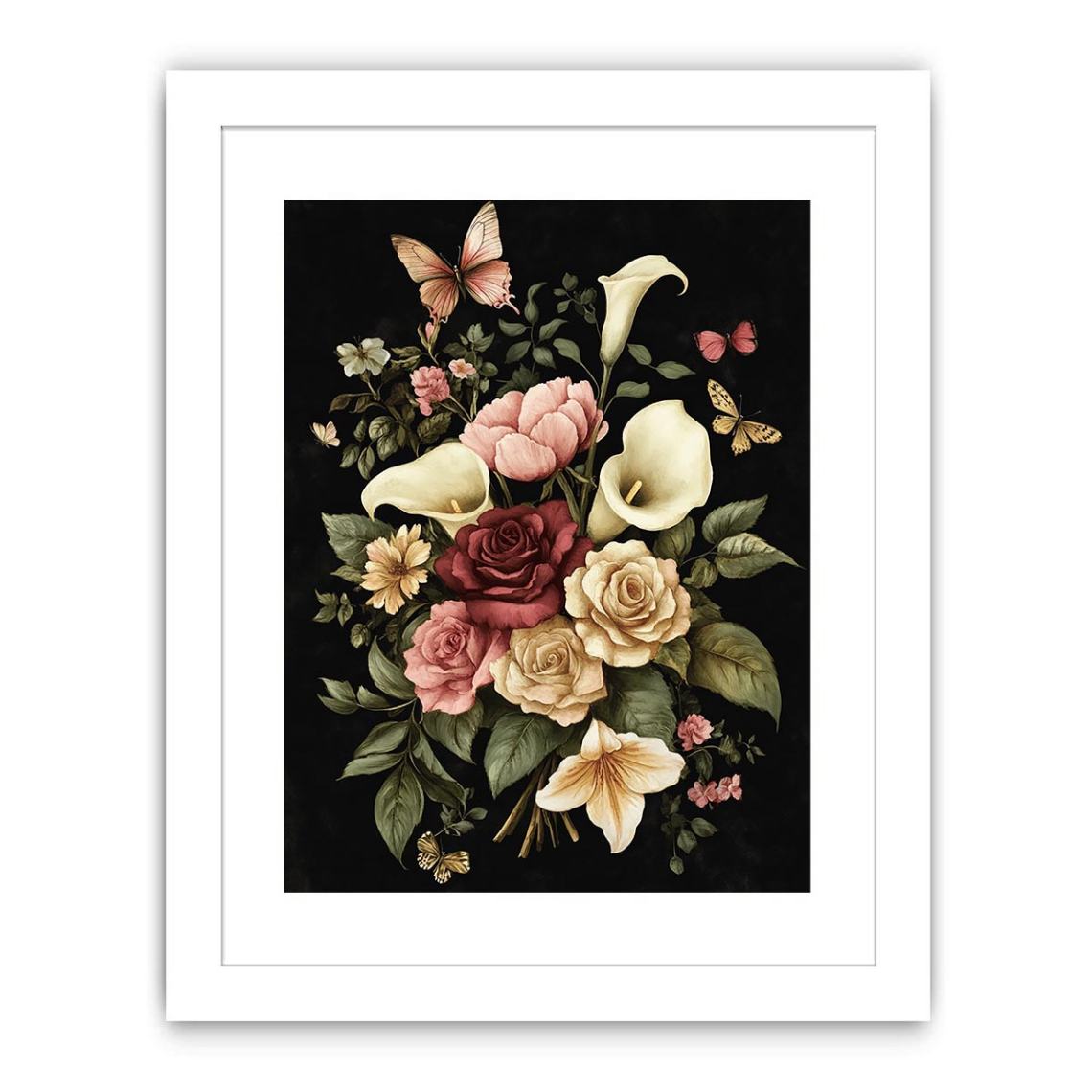 Butterfly Flowers Streched canvas