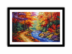 Golden Valley Of Fall  Art Print