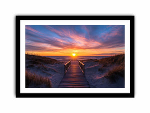 Beach Path Sunset  Art Print