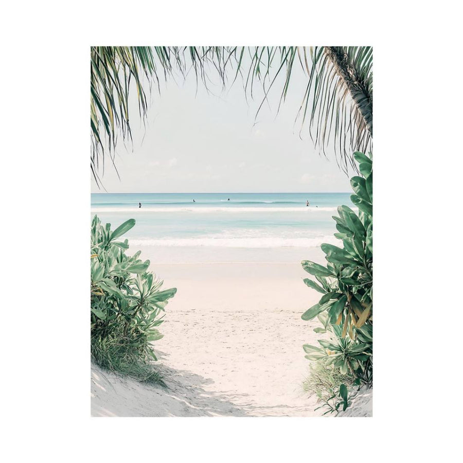 Path of sand and salt beach canvas print for refined coastal interior styling