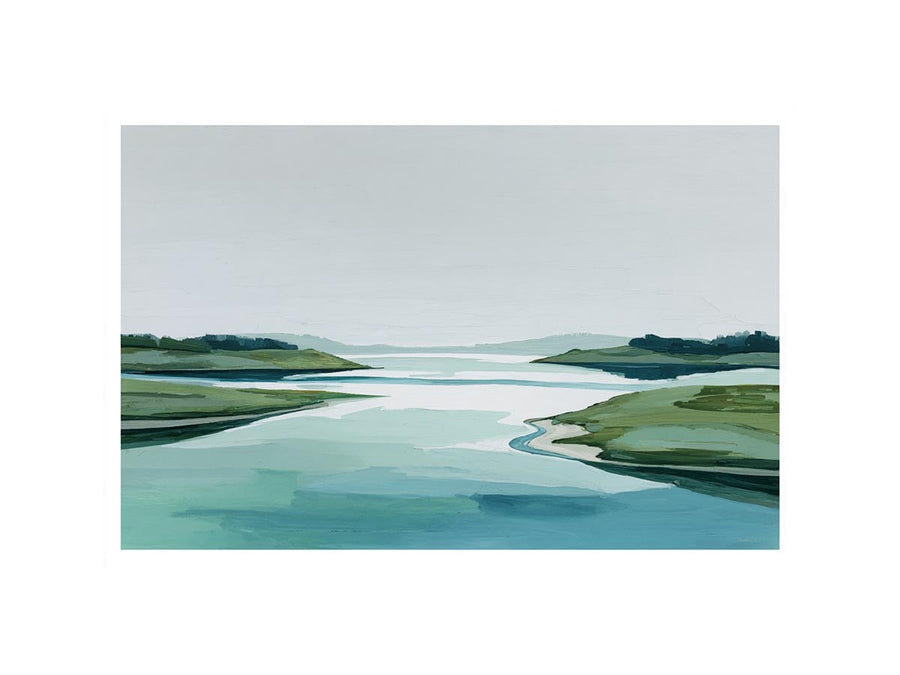 Minimalist abstract horizon canvas print for calm Australian interiors