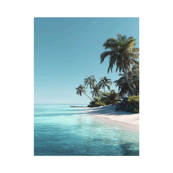 Tropical beach with palm