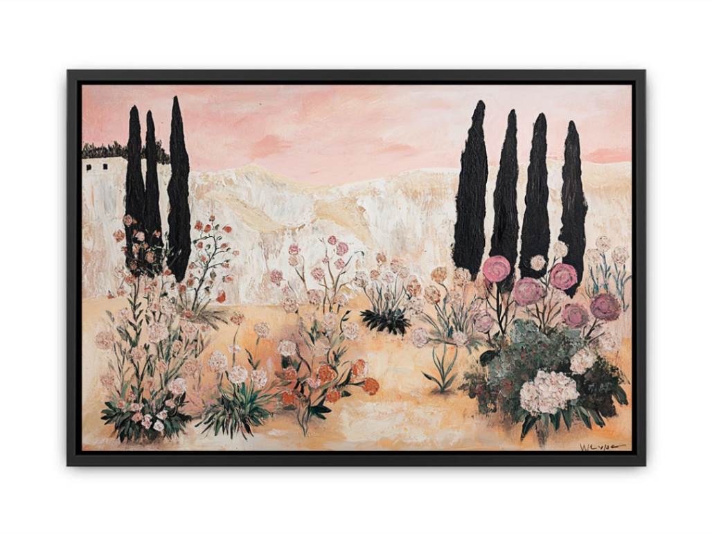 Blush Garden Escape artwork for modern living room decor