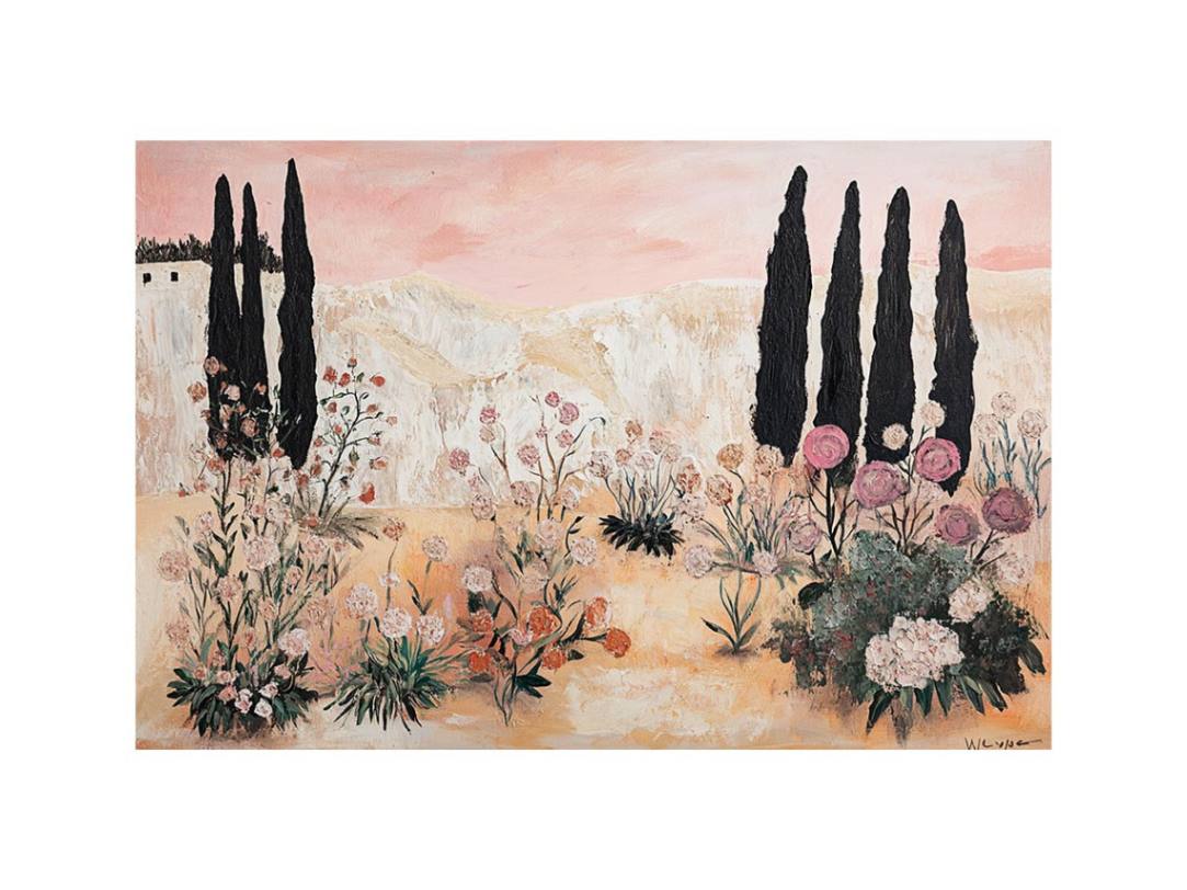 Blush Garden Escape artwork for modern living room decor