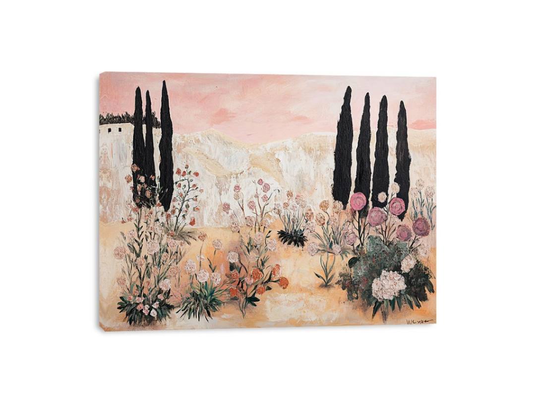 Blush Garden Escape artwork for modern living room decor