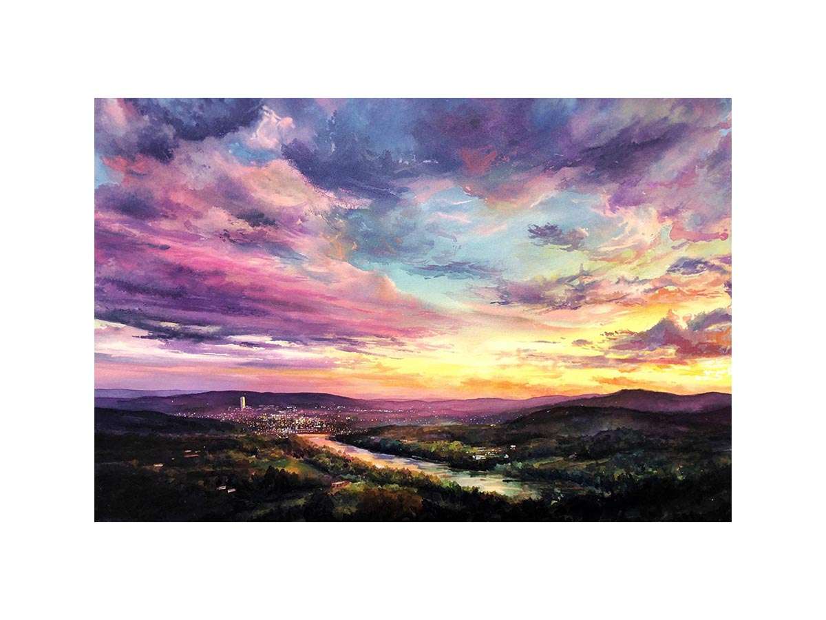 Pastel watercolor Landscape