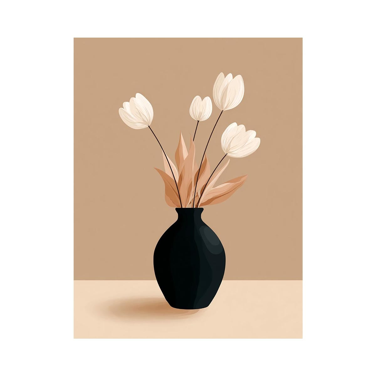 Minimalist Tulip in Vase Artwork