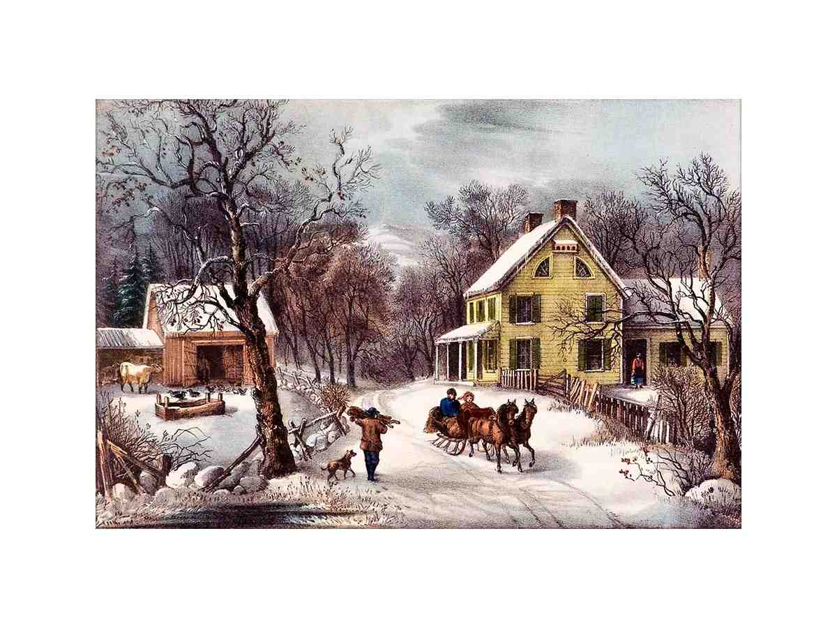 Old American Homestead winter 1868