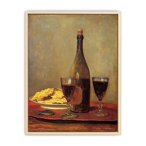 Still Life: Two Glass of Red Wine by Albert Anker  Art Print
