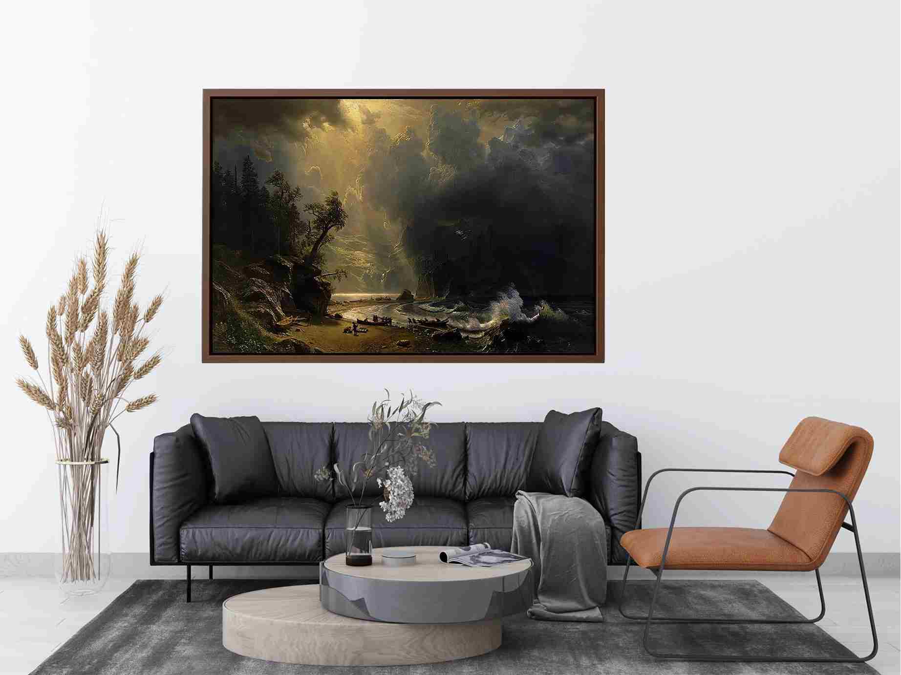 Puget Sound On The Pacific Coast by Albert Bierstadt Painting