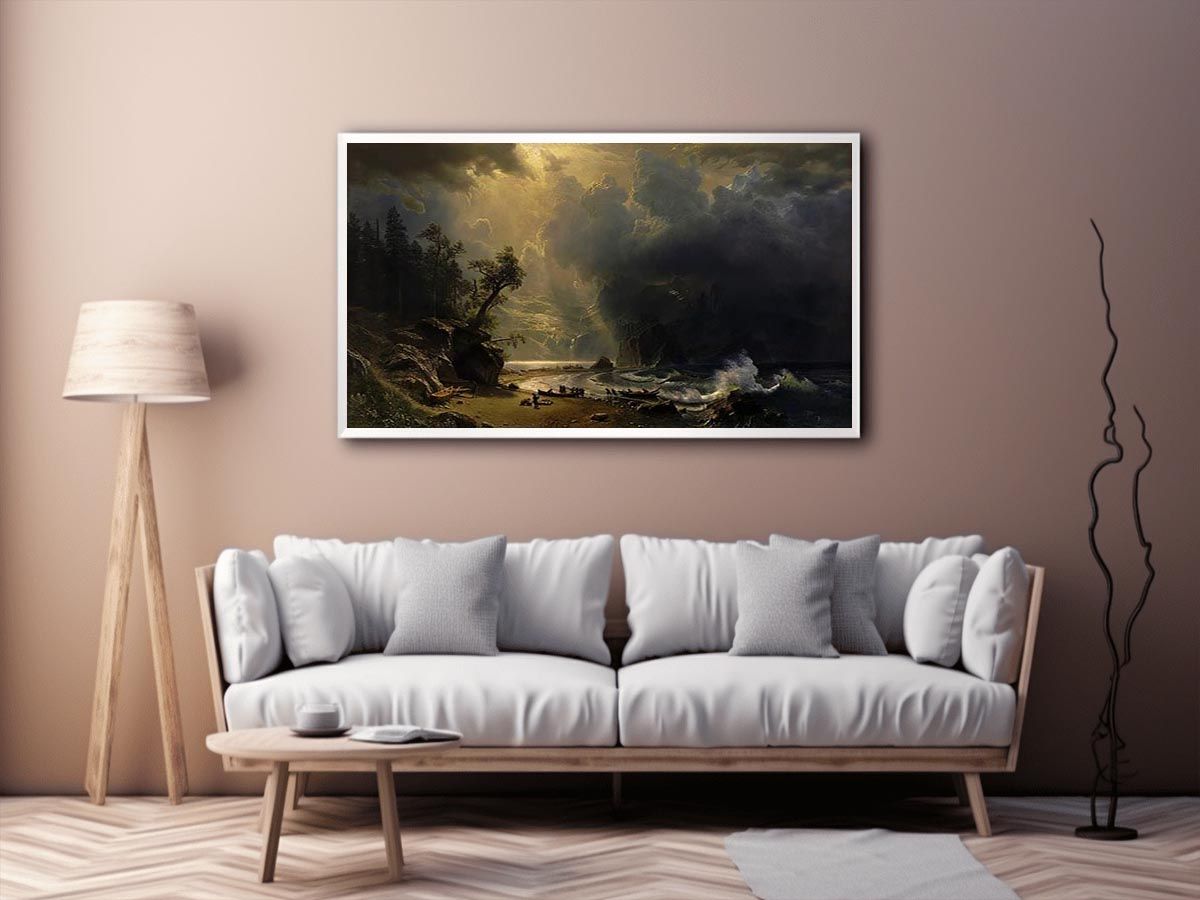 Puget Sound On The Pacific Coast by Albert Bierstadt Painting