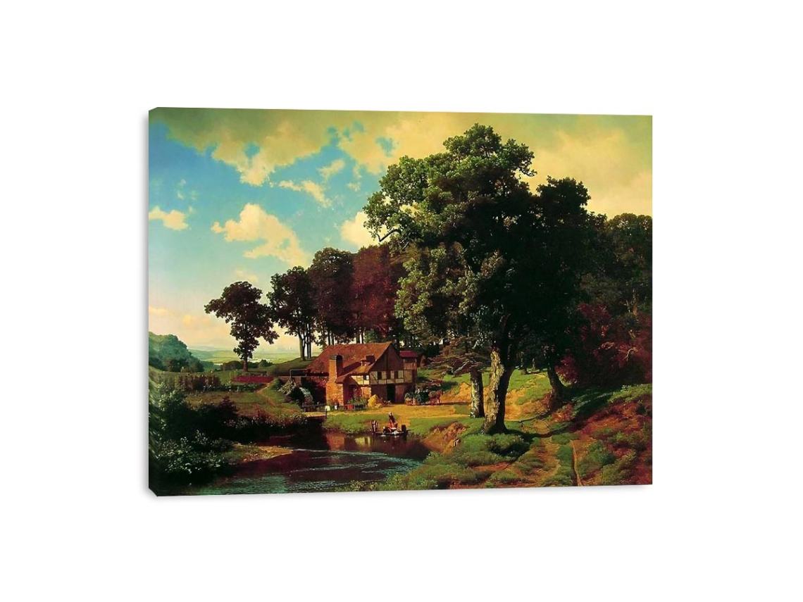 A Rustic Mill by Albert Bierstadt Painting 