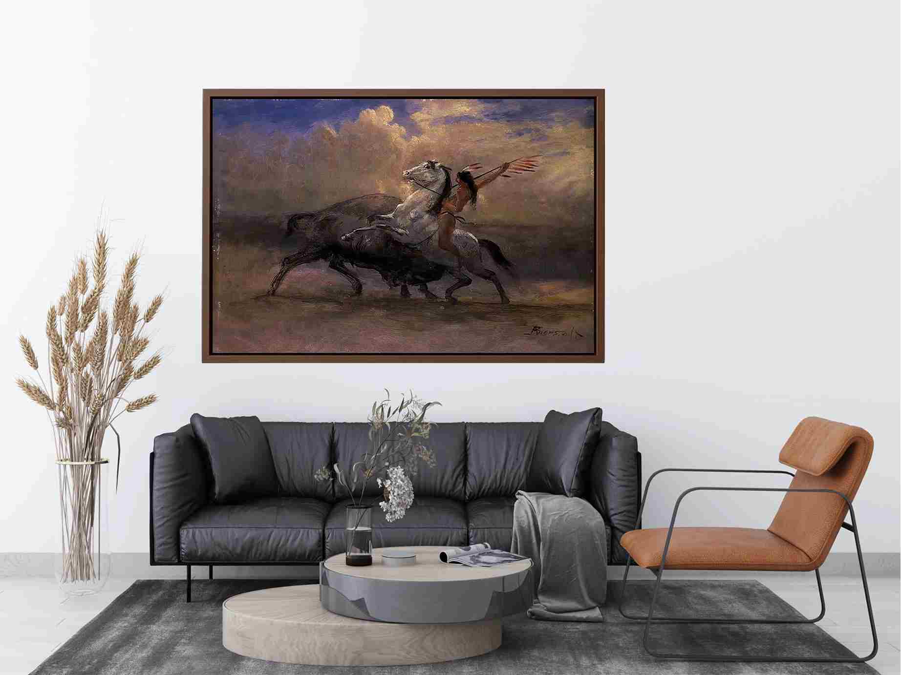 The Last of the Buffalo II by Albert Bierstadt Painting 