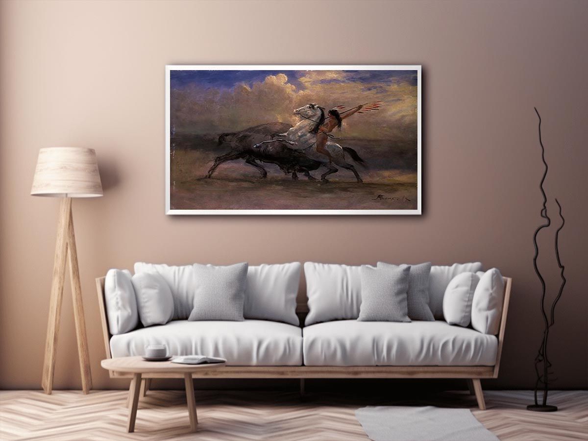 The Last of the Buffalo II by Albert Bierstadt Painting 