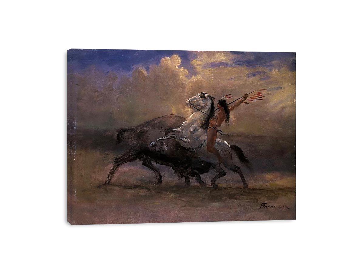 The Last of the Buffalo II by Albert Bierstadt Painting 