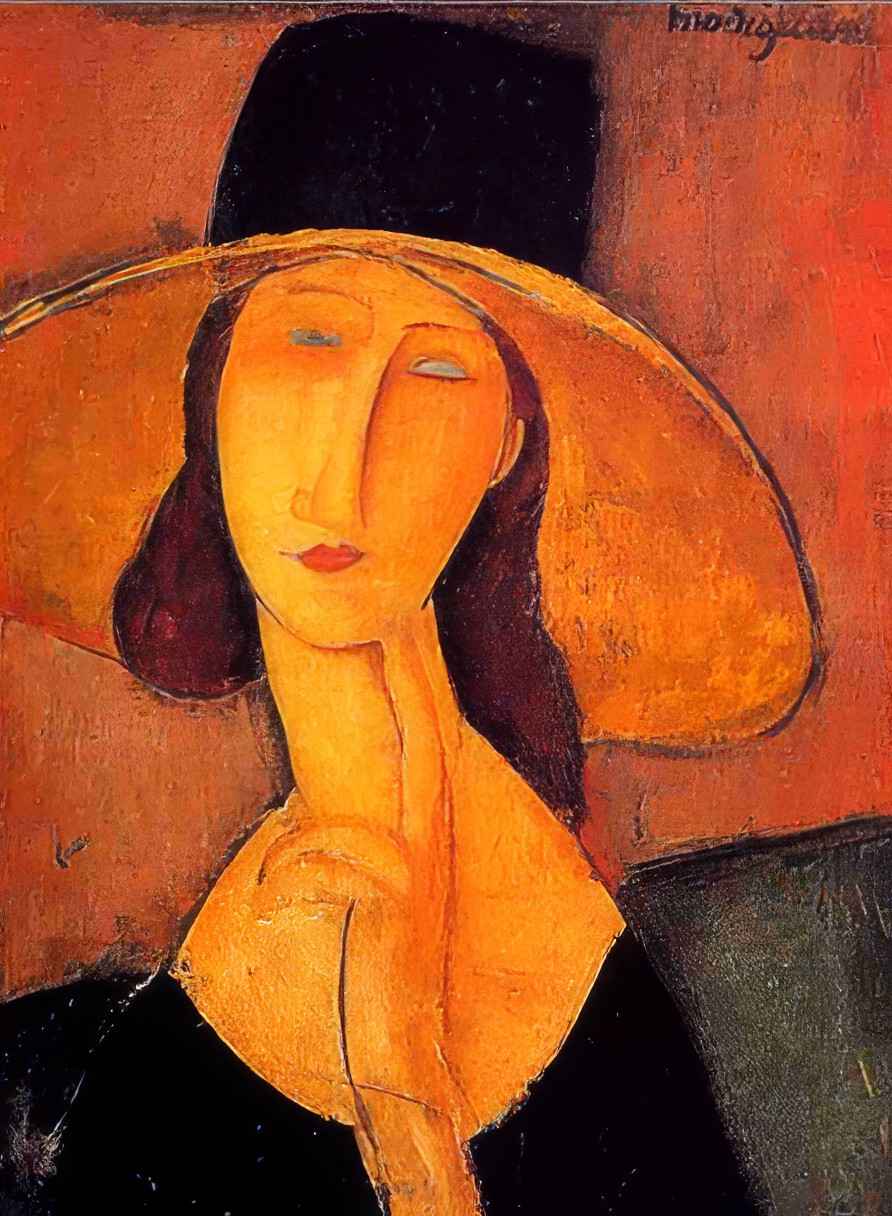 Jeanne Hebuterne in a Large Hat by Amedeo Modigliani