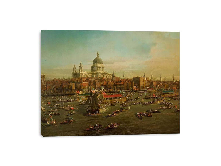 The River Thames with St. Paul's Cathedral on Lord Mayor's Day, detail of St. Paul's Cathedral, c.1747-48  Painting