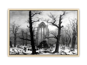 Monastery Graveyard In The Snow  Art Print