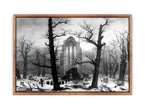 Monastery Graveyard In The Snow  Poster