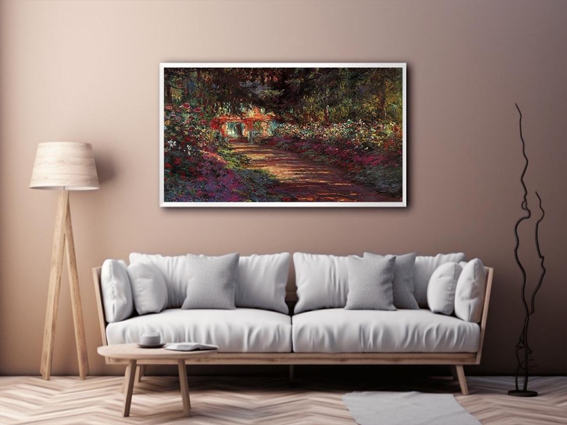 The Flowered Garden by Claude Monet Painting 