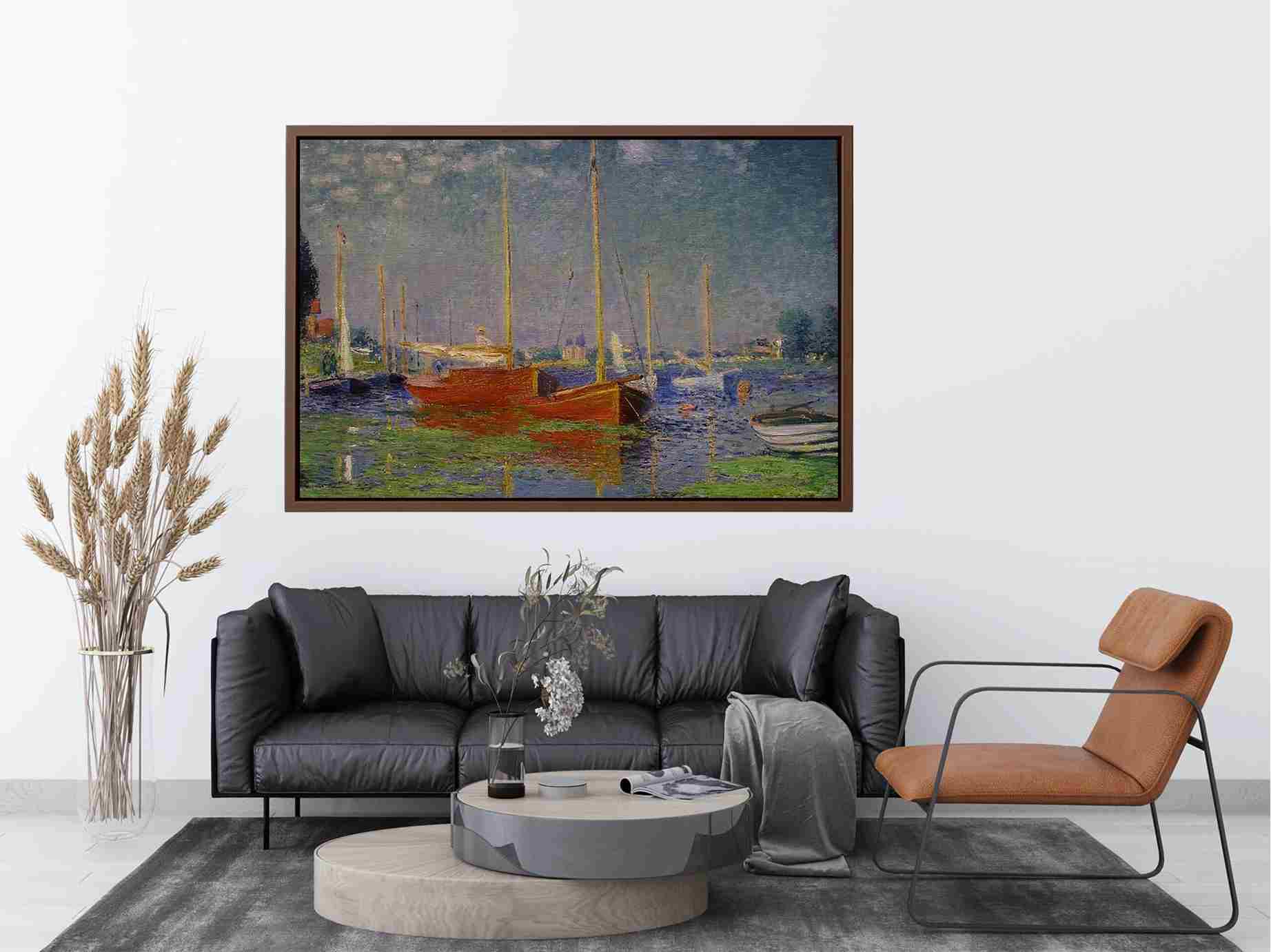 The Red Boats, Argenteuil by Claude Monet Painting 